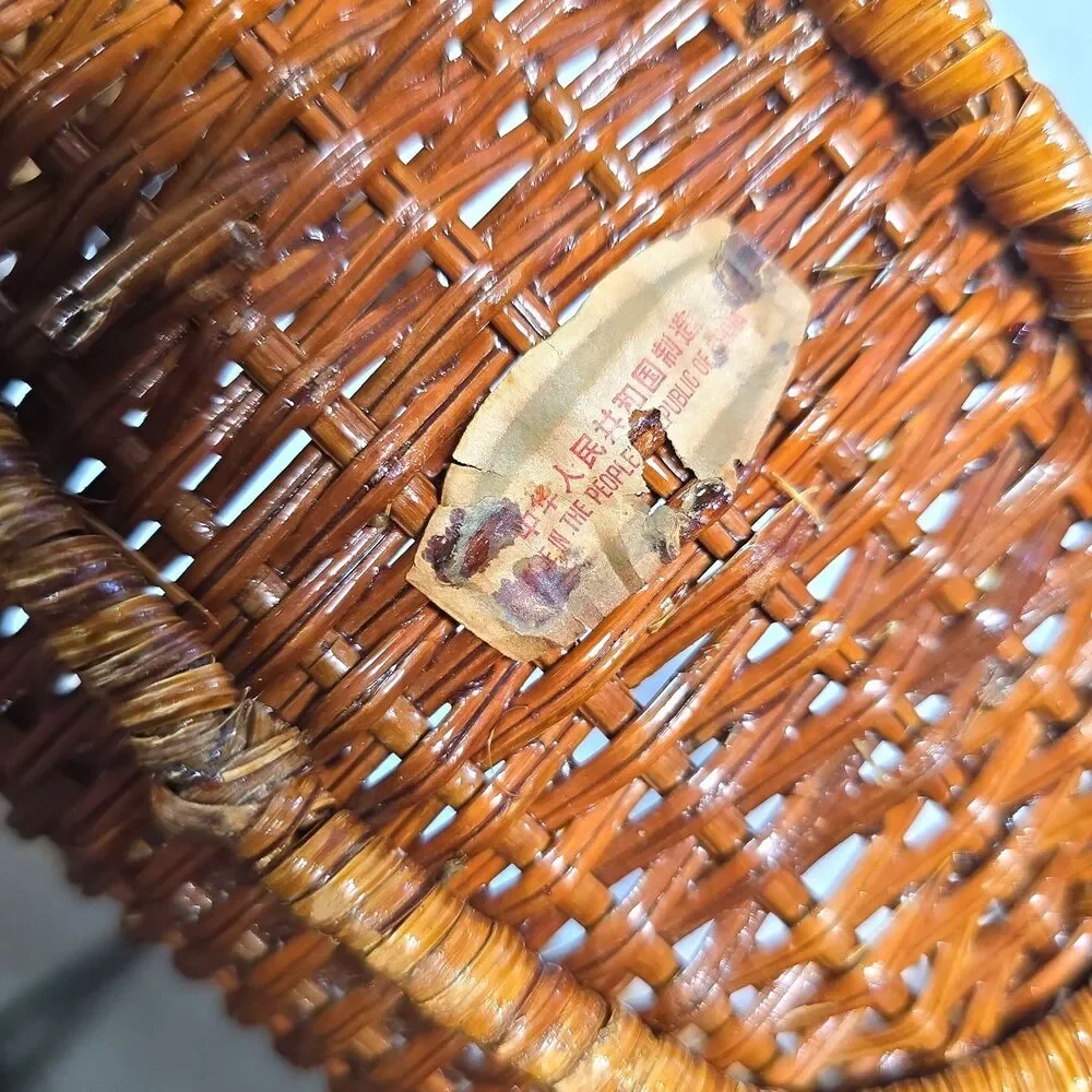 Vintage Wicker Duck Basket Handwoven Chinese Handicraft Farmhouse Cottage Decor